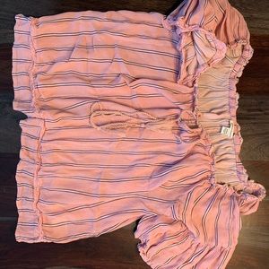 Linen like blousy easy top